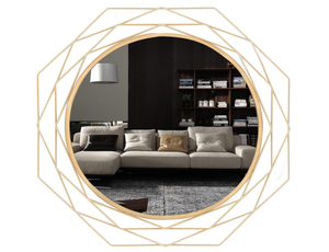 lot 480 image: Yamyeud 30 Round Wall Mounted Mirrors - Gold Bathroom Circle Mirror
