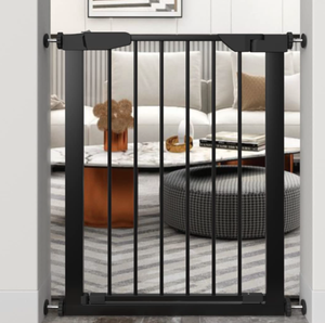 lot 482 image: Fairy Baby Narrow Baby Gate for Doorway Stair 22.8-25.5 Wide Pressure Mounted Black