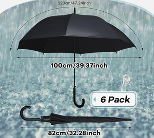 lot 486 image: Fabbay 6 Pcs Umbrella Wedding Style Stick Umbrellas Large Windproof Bubble Umbrellas