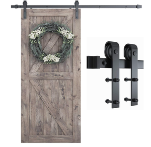 lot 491 image: SMARTSTANDARD 6.6 Feet Heavy Duty Sturdy Sliding Barn Door Hardware Kit