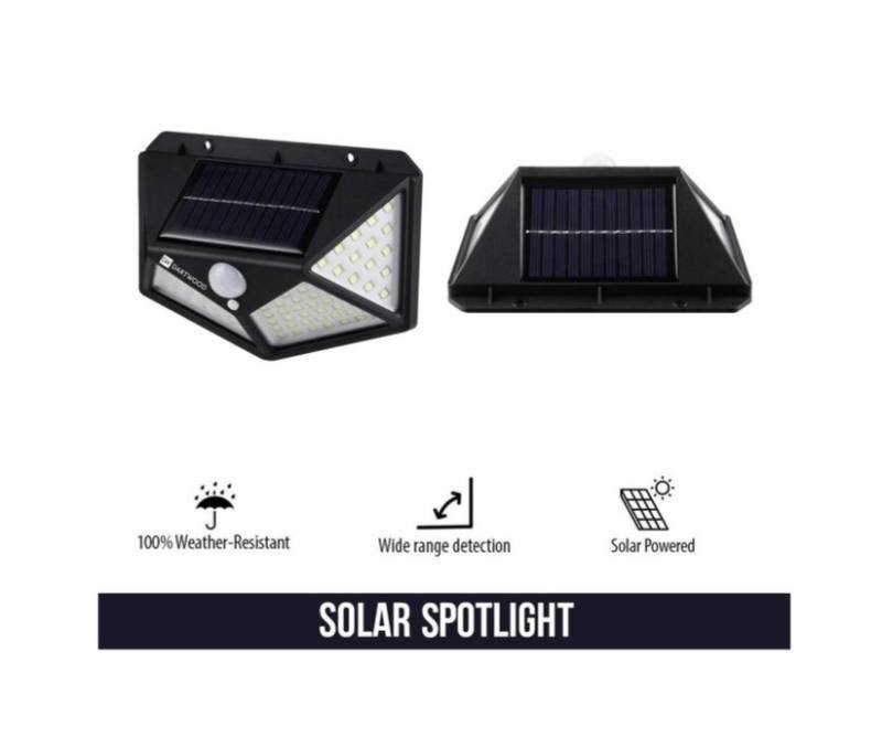 lot 933 image: Dartwood Outdoor Solar Wall Lights with Motion Sensor Black Solar Panel (2-Pack)