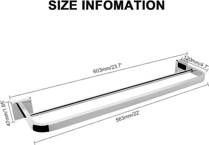 lot 433 image: NEW NearMoon Double Bath Towel Bar - 22 Inches Chrome