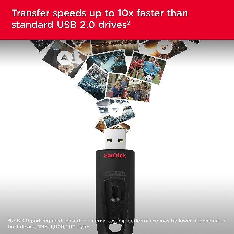 lot 476 image: NEW SanDisk 64GB 2-Pack Ultra USB 3.0 Flash Drive (2x64GB) - SDCZ48-064G-GAM462, Black