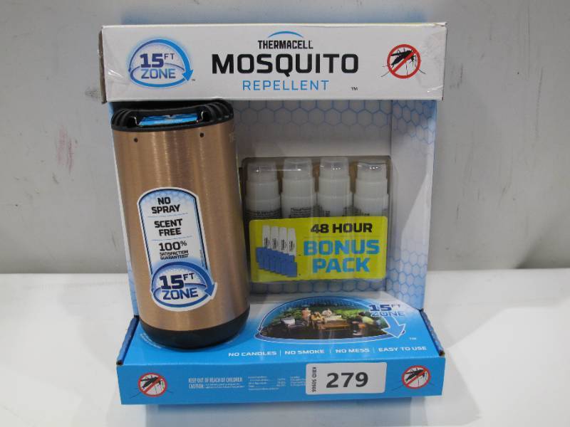 lot 502 image: NEW  Thermacell Patio Shield Mosquito Repeller Bonus Pack with 48 Hours of Mosquito Protection