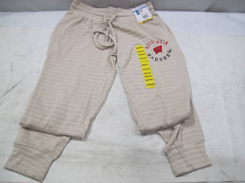 lot 291 image: NEW Wisconsin Badgers NCAA Liv Casual Ladies Repose Pants - Tan - Medium