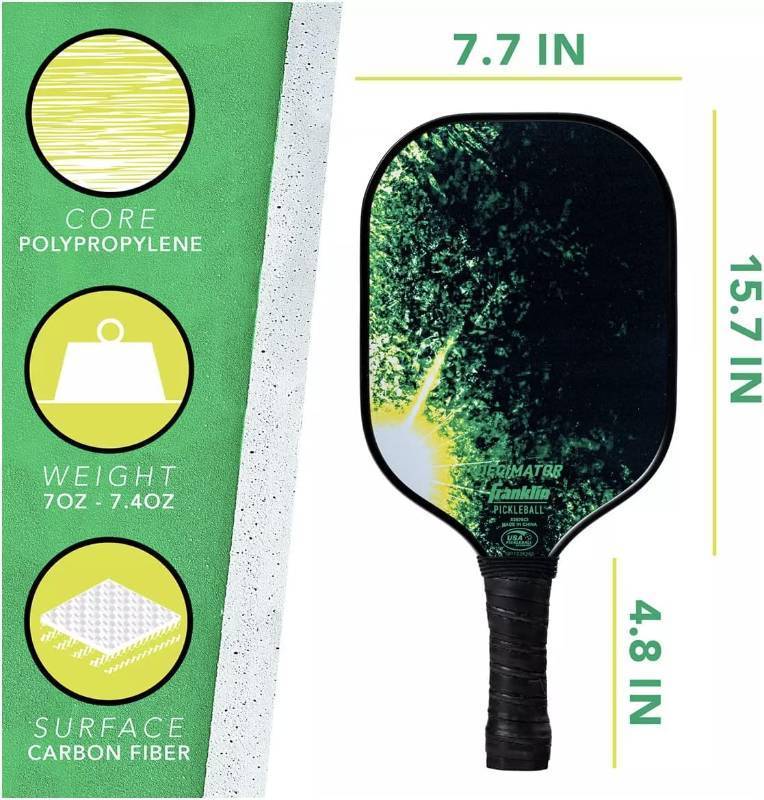 lot 367 image: NEW Franklin Sports Pickleball 2-Player Carbon Fiber Paddle and X-40 Pickleball Set