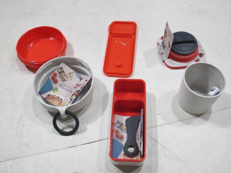 lot 375 image: NEW Trudeau Lunch Keeper Trio - Cold Snack Container, Snack Dip Container, Dry Snack Container