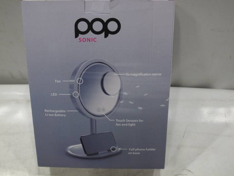 lot 380 image: POP SONIC LED Fan Mirror - Black