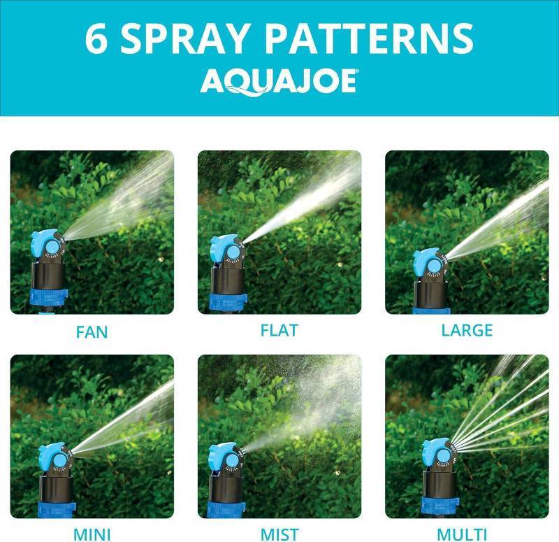 lot 479 image: NEW Aqua Joe AJ-6PSTB Indestructible Series 6 Pattern HD SprinklerMister Combo, 360 Degree Coverage