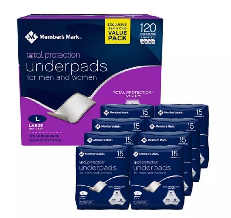 lot 535 image: NEW Members Mark Underpads for Men and Women, 23 x 36 (120 ct.) - LARGE