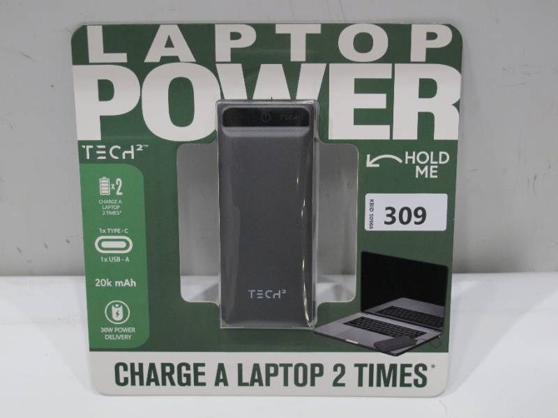 lot 527 image: NEW Tech Squared Nano Juice 20K mAh 30W PD Laptop and Smartphone Charger