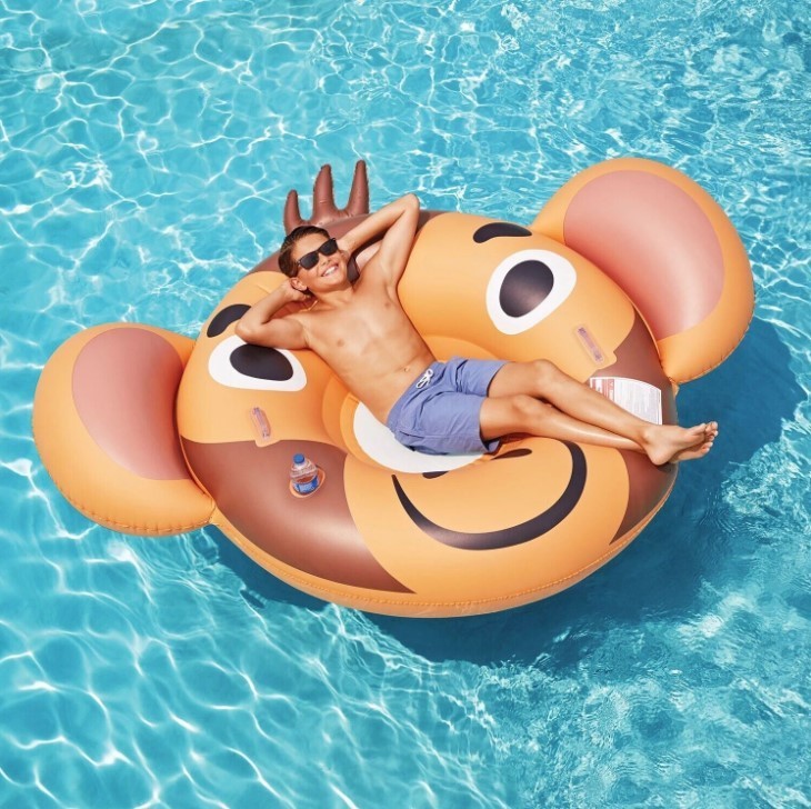 lot 525 image: NEW Members Mark 56 Oversized Inflatable Pool Float - Monkey