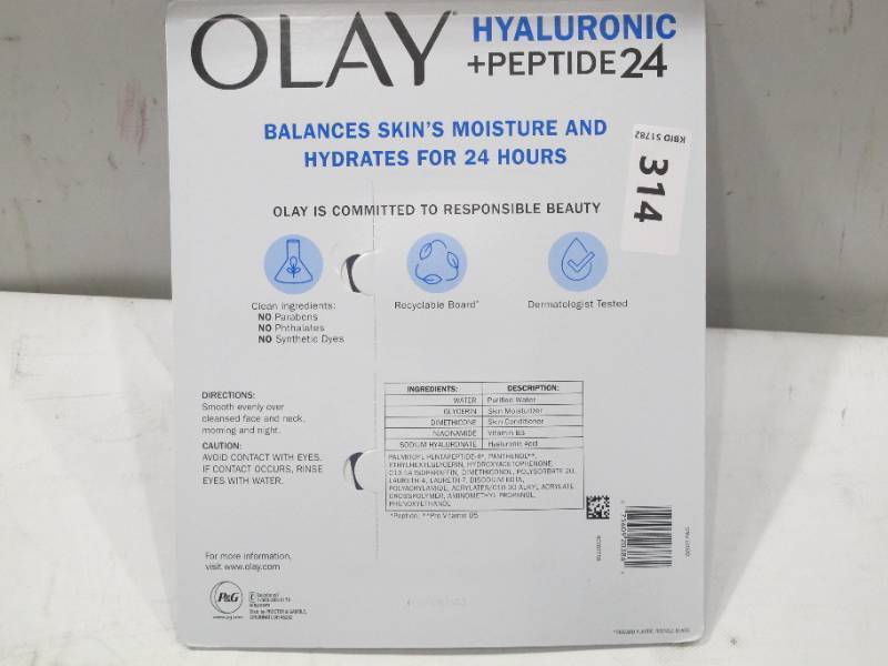 lot 314 image: NEW Olay Regenerist Hyaluronic  Peptide 24 Hydrating Gel - 2 Pack 3.4 oz Total