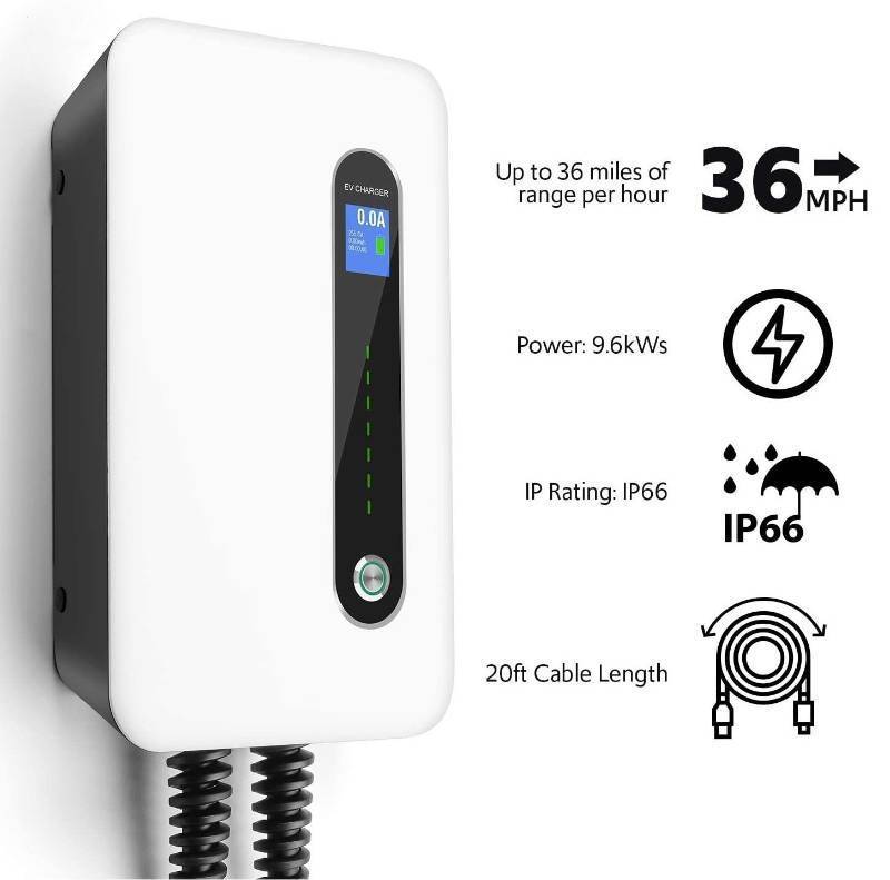 lot 301 image: Lectron Level 2 Electric Vehicle Charging Station 40A 240V J1772 9.6kW NEMA14-50