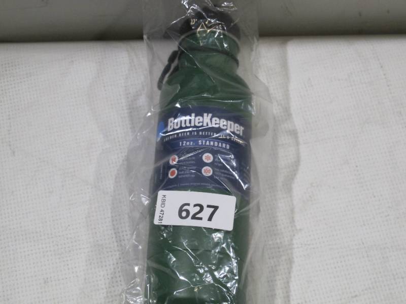 lot 370 image: NEW Bottlekeeper 12 oz Standard Beer Bottle Holder with Cap - Green