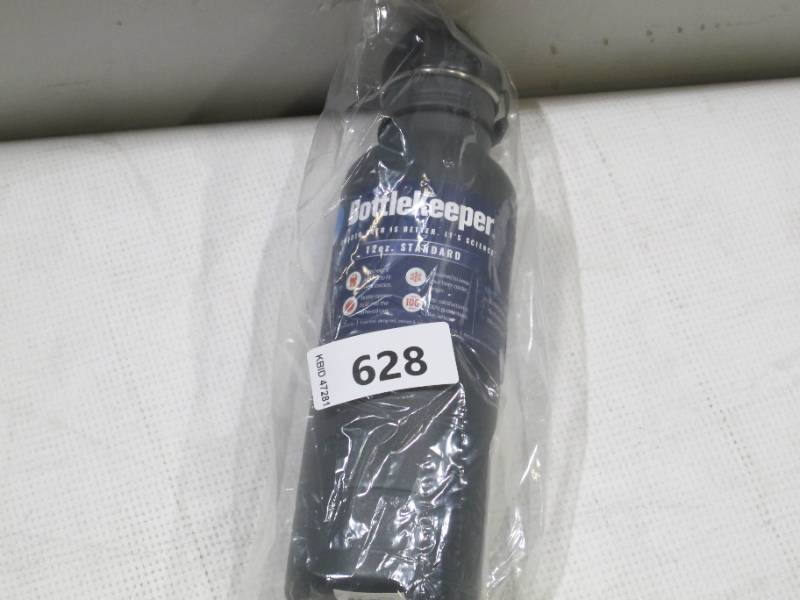 lot 371 image: NEW Bottlekeeper 12 oz Standard Beer Bottle Holder with Cap - Charcoal
