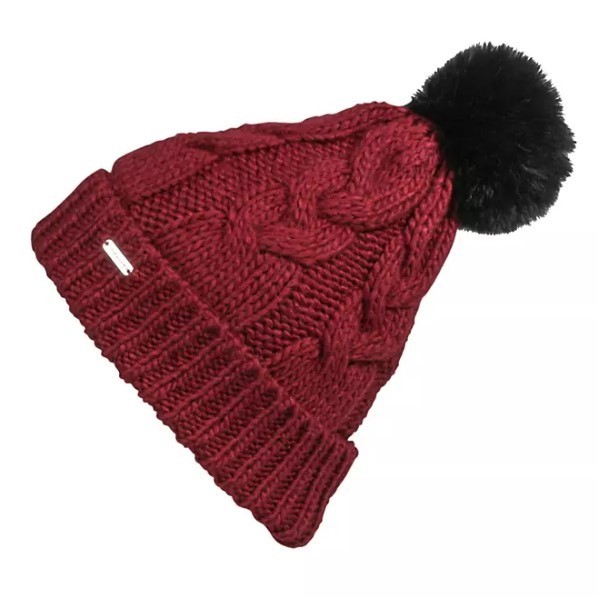 lot 448 image: NEW Steve Madden Ladies Hat & Scarf Set - Burgundy Plaid