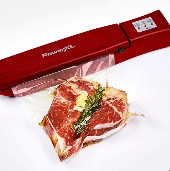 lot 206 image: NEW PowerXL Duo NutriSealer Elite, 6-in-1 Vacuum Sealer Machine - Red