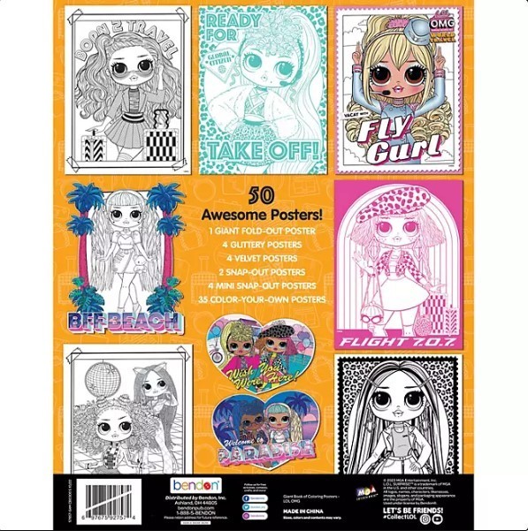 lot 238 image: NEW LOL OMG Giant Book of Coloring Posters By Bendon Publishing Intl