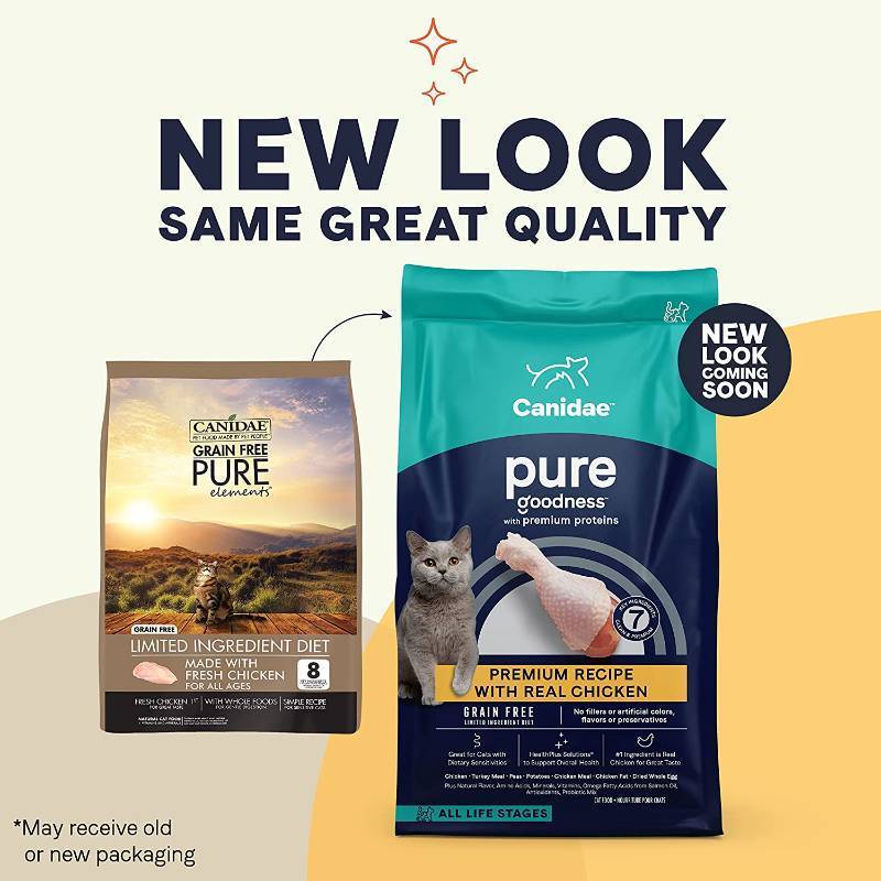 lot 187 image: NEW Canidae PURE Limited Ingredients Premium Dry Cat Food, Chicken Recipe, 5 Pounds, Grain Free