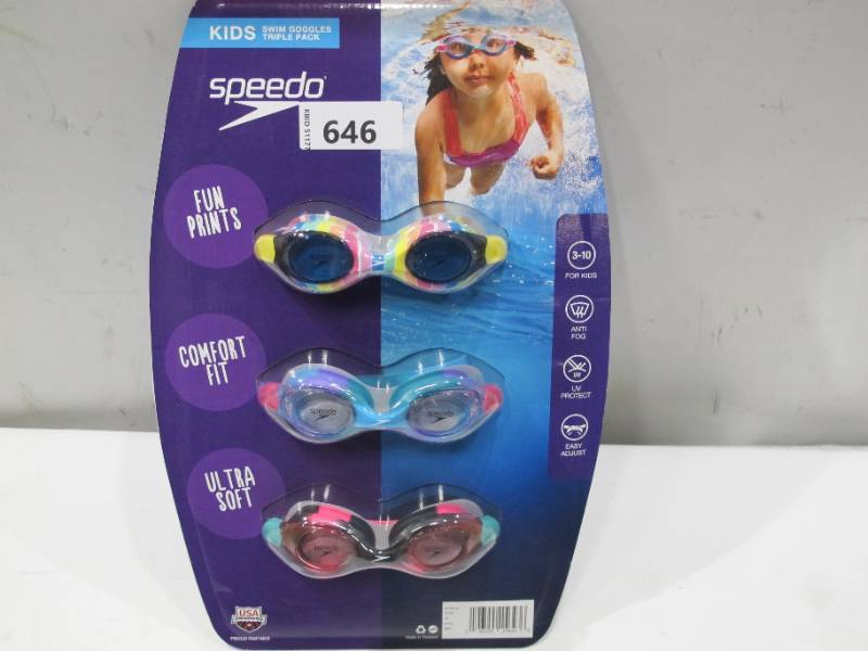lot 480 image: NEW Speedo Kids Goggles, 3 Pk. - Girls