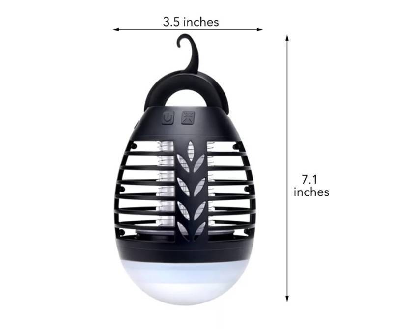 lot 487 image: 2 Pack of Dartwood Outdoor Bug Zapper - Waterproof, USB Rechargeable and Battery Powered Mosquito Killer, Insect Trap and Fly Swatter