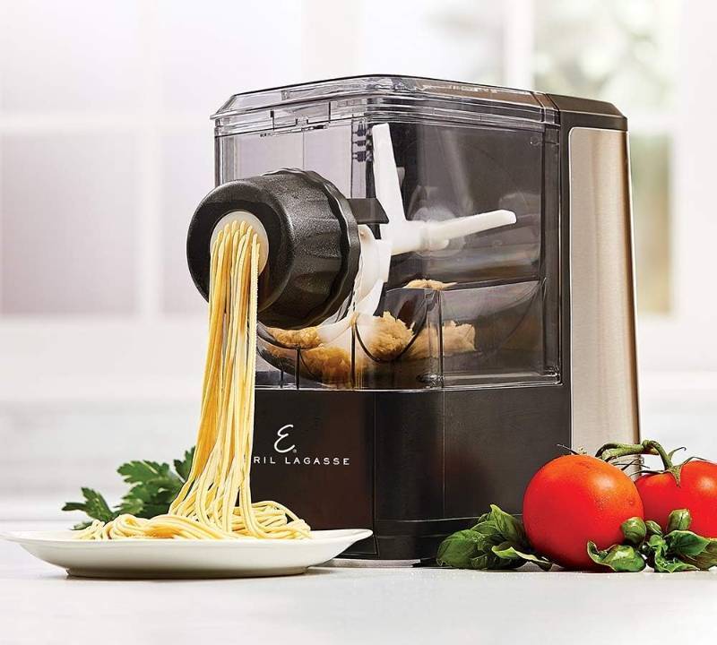 lot 170 image: NEW EMERIL LAGASSE Pasta & Beyond, Automatic Pasta and Noodle Maker with Slow Juicer - 8 Pasta Shaping Discs Black