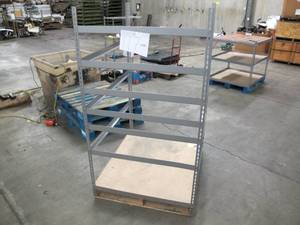 lot 117 image: Adjustable Metal Frame Shelving Built to Fit Onto Pallets - Perfect for Projects