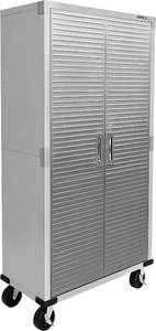 lot 162 image: NEW Seville Classics UltraHD Solid Steel Rolling Lockable Metal Storage Cabinet Locker Organizer wAdjustable Shelves 36 W x 18 D x 72 H,