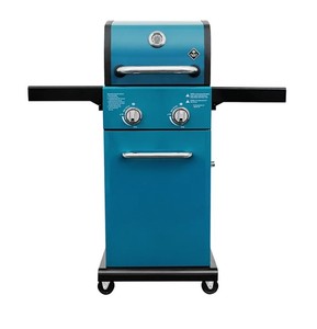 lot 167 image: NEW Members Mark 2-Burner Gas Grill with Folding Side Shelves - Teal