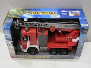 lot 177 image: NEW Members Mark Toy Fire Truck Working Lights and Sounds - Sprays Real Water 120 Scale