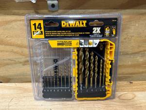 lot 42 image: DEWALT Titanium Nitride Coated Pilot Point Drill Bit Set (14-Piece)
