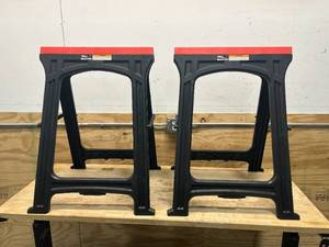 lot 12 image: IRONTON Plastic Foldable Sawhorses, 1 Pair  700-Lb. Total Capacity