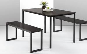 lot 19 image: ZINUS Louis Modern Studio Collection Soho Dining Table with 2 Benches- Espresso
