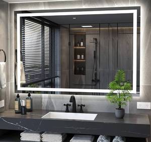 lot 20 image: KINGDALAI LED Mirror for Bathroom 40 x 32 Inches, Backlit  Front Lighted Vanity Mirror with Lights for Wall with Anti Fog, Stepless Dimmable, Memory Function