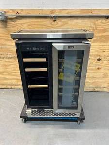 lot 118 image: COLZER Wine and Beverage Refrigerator 24 inch, Dual Zone Wine Cooler Under Counter Lockable 18 Bottles and 57 Cans Fridge Built in Freestanding for Beer Soda Drink Bar Kitchen Cabinet Commercial