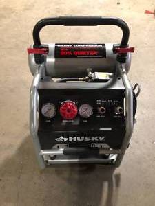 Husky 4.5 Gal. Portable Electric-Powered Silent Air Compressor Customer Returns See Pictures