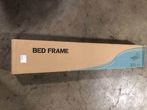 VECELO Victorian Bed Frame, White Metal Frame Queen Platform Bed No Box Spring Needed Heavy Duty Bed with Headboard, 63in. W  Customer Returns See Pictures