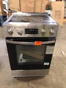 LANBO 24 in. 4 Element Freestanding Single Oven Electric Range in Stainless Steel with Air Fry, Rotisserie and True Convection Customer Returns See Pictures