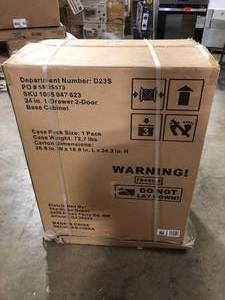 Husky Regular Duty Welded 24-Gauge Steel 1-Drawer 2-Door Garage Base Cabinet in Black (24 in. W x 33 in. H x 16 in. D)   Customer Returns See Pictures