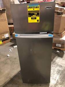 Magic Chef 7.3 cu. ft. 2-Door Mini Fridge in Platinum Steel with Freezer   Customer Returns See Pictures