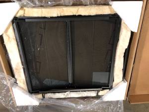 Pleasant Hearth Carson Medium Vintage Iron Glass Fireplace Doors  Customer Returns See Picture