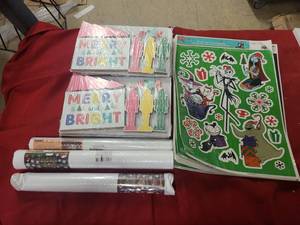 lot 106 image: Assortment of wall stickers, holiday decor and nightmare before x-mas stickers