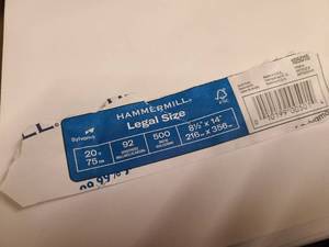 lot 134 image: Entire paper crates worth of Hammermill Legal Size Copy Paper