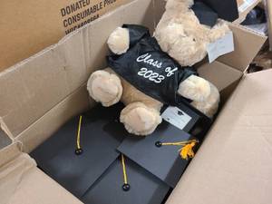 lot 143 image: Box of Graduation themed gifts and items