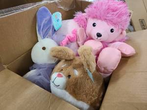 lot 144 image: Box of super cute plushy stuffed animals, very soft