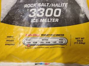 lot 69 image: 1 Bag of Safe Step Rock Salt Ice Melter 25lbs