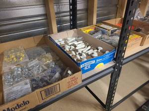 lot 13 image: LL Collection of vintage hardware, bolts, tools and handles