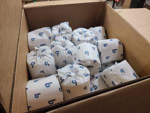 lot 40 image: MM Box of loosely packed new toilet paper