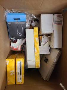 lot 43 image: Box of loose packed office supplies